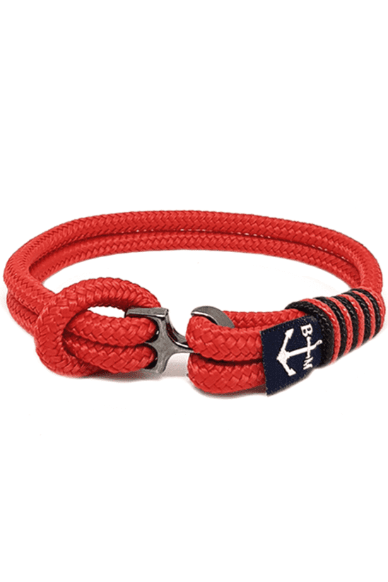 Alpbach Nautical Armband – Maritimes Segeltau mit Edelstahl-Anker
