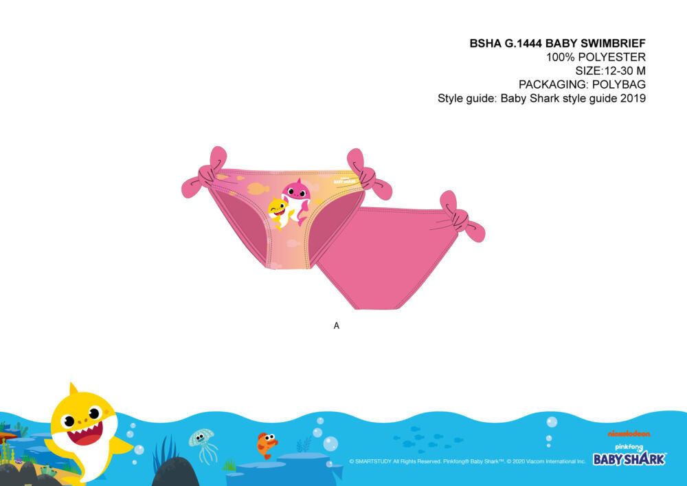 Baby Shark Badehose für Mädchen – Rosa