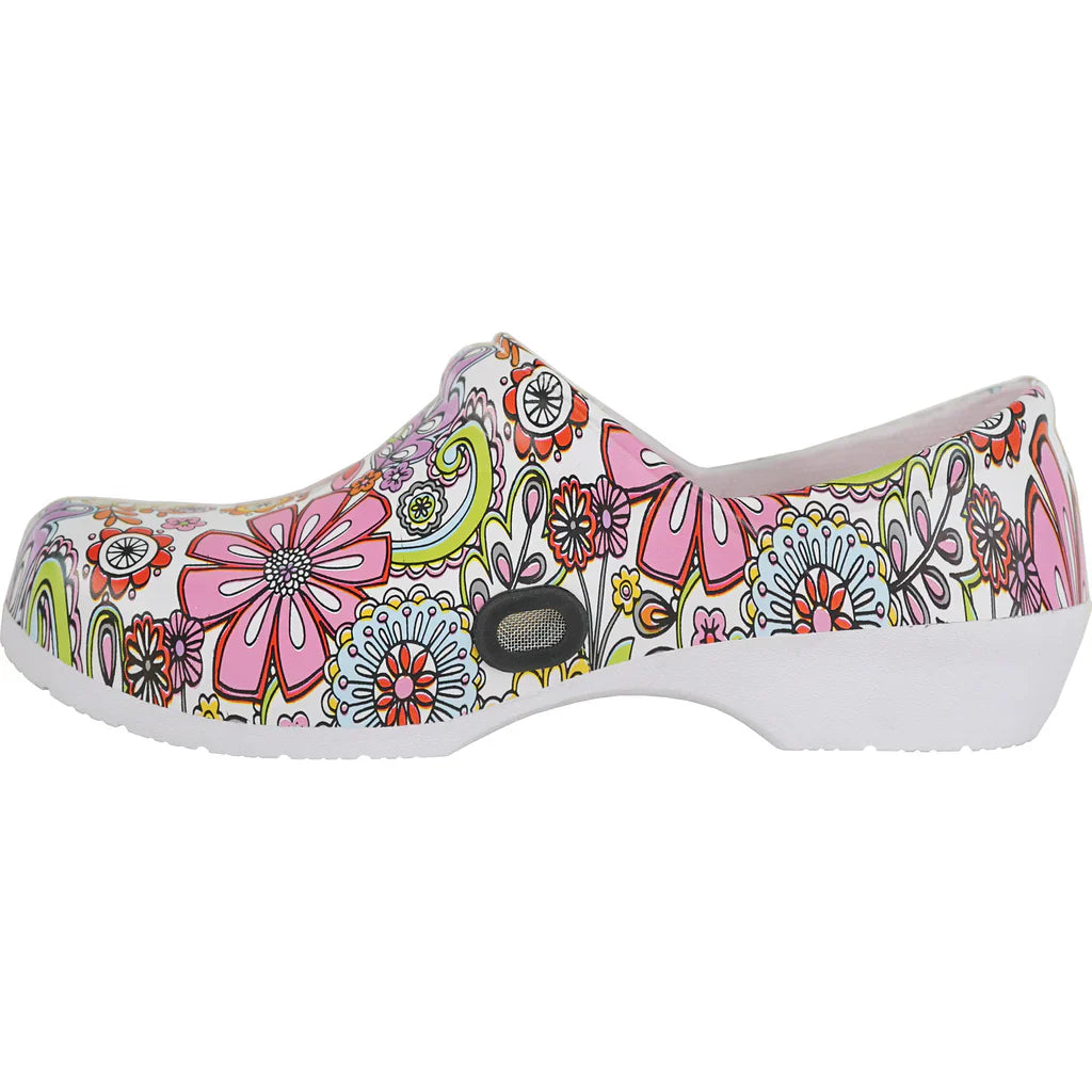 Damen-Clogs mit rutschhemmender Sohle – Blumenmuster