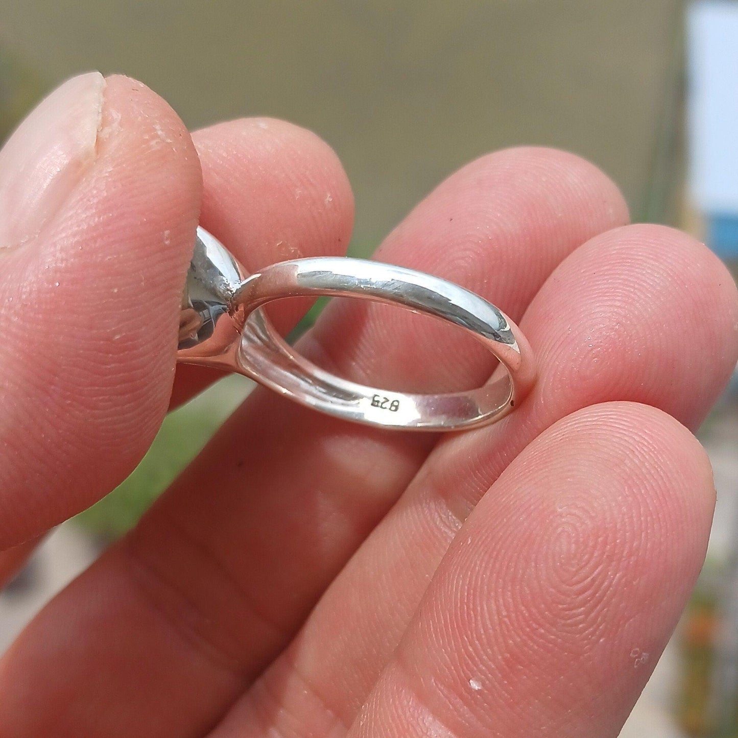 Opalring – 925er Silber mit dreieckigem Opal