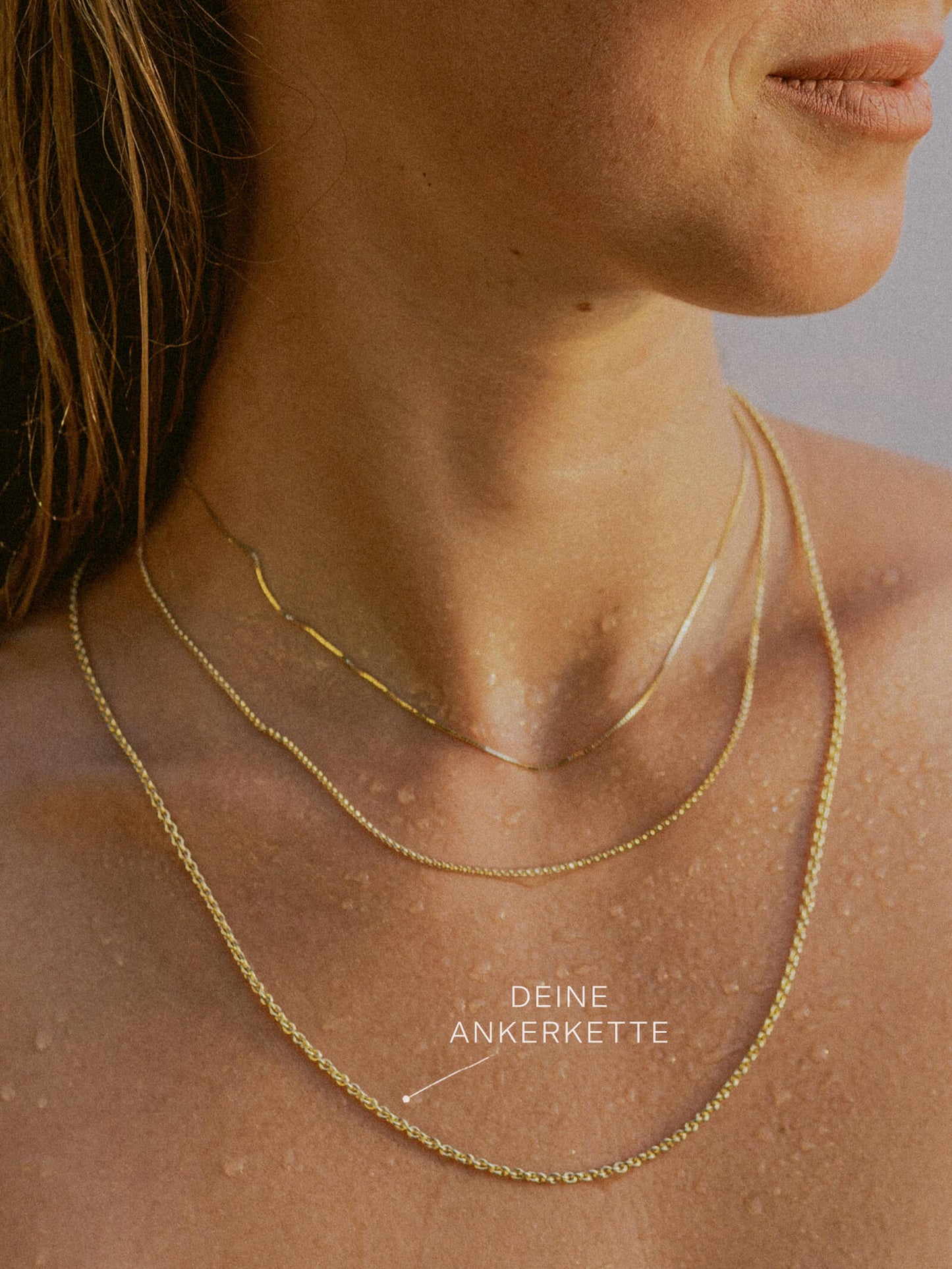 Feine Ankerkette – 14 Karat Echtgold