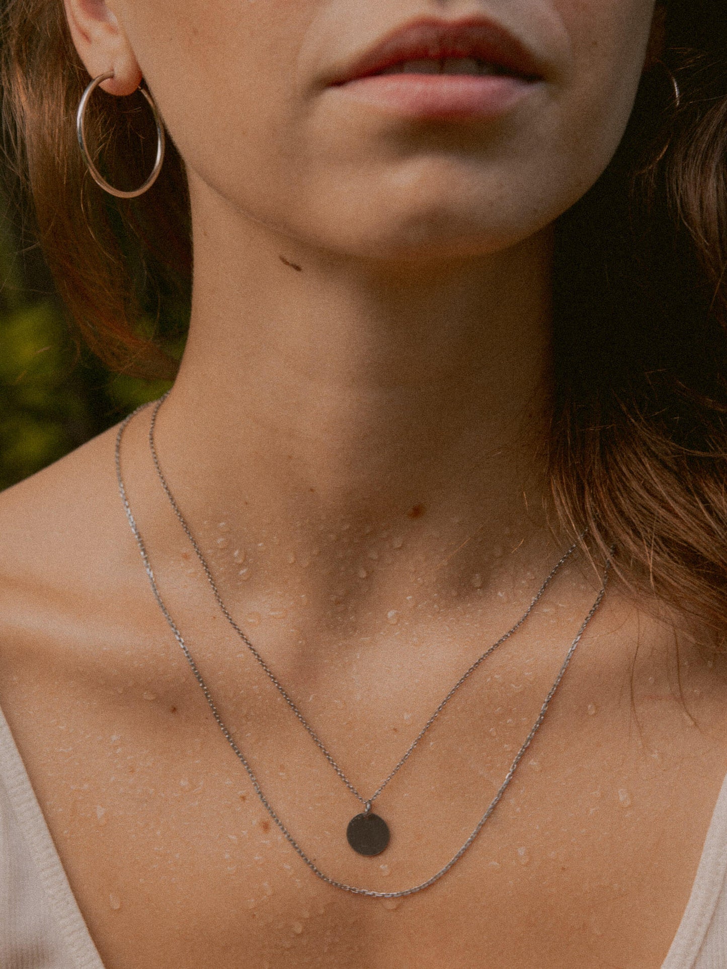 Kettenanhänger Kreis – Schwarzes, rhodiniertes 925er Silber