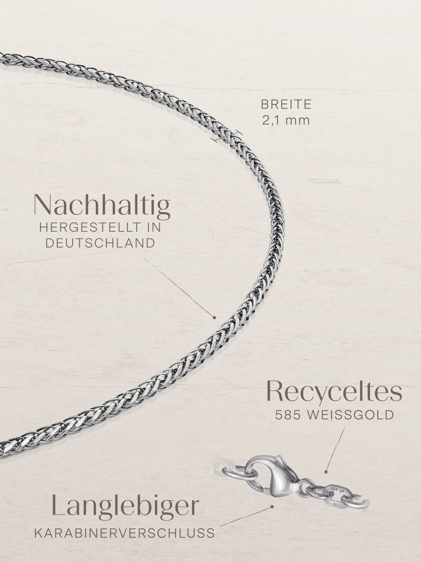 Bingoglieder-Armband – 14 Karat Weißgold