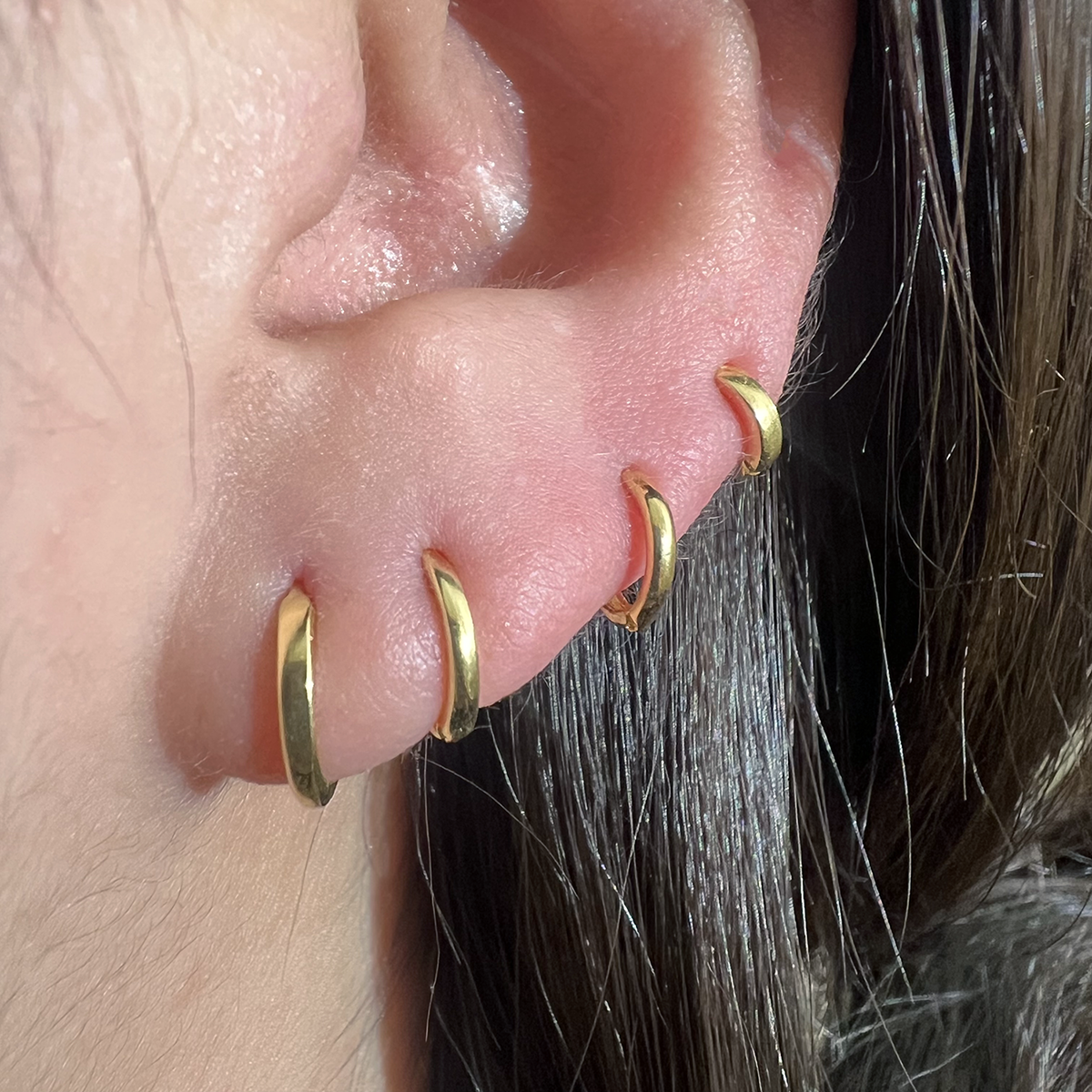 8 mm Huggie Earring – 925 Sterling Silber (Gold, Silber, Roségold)