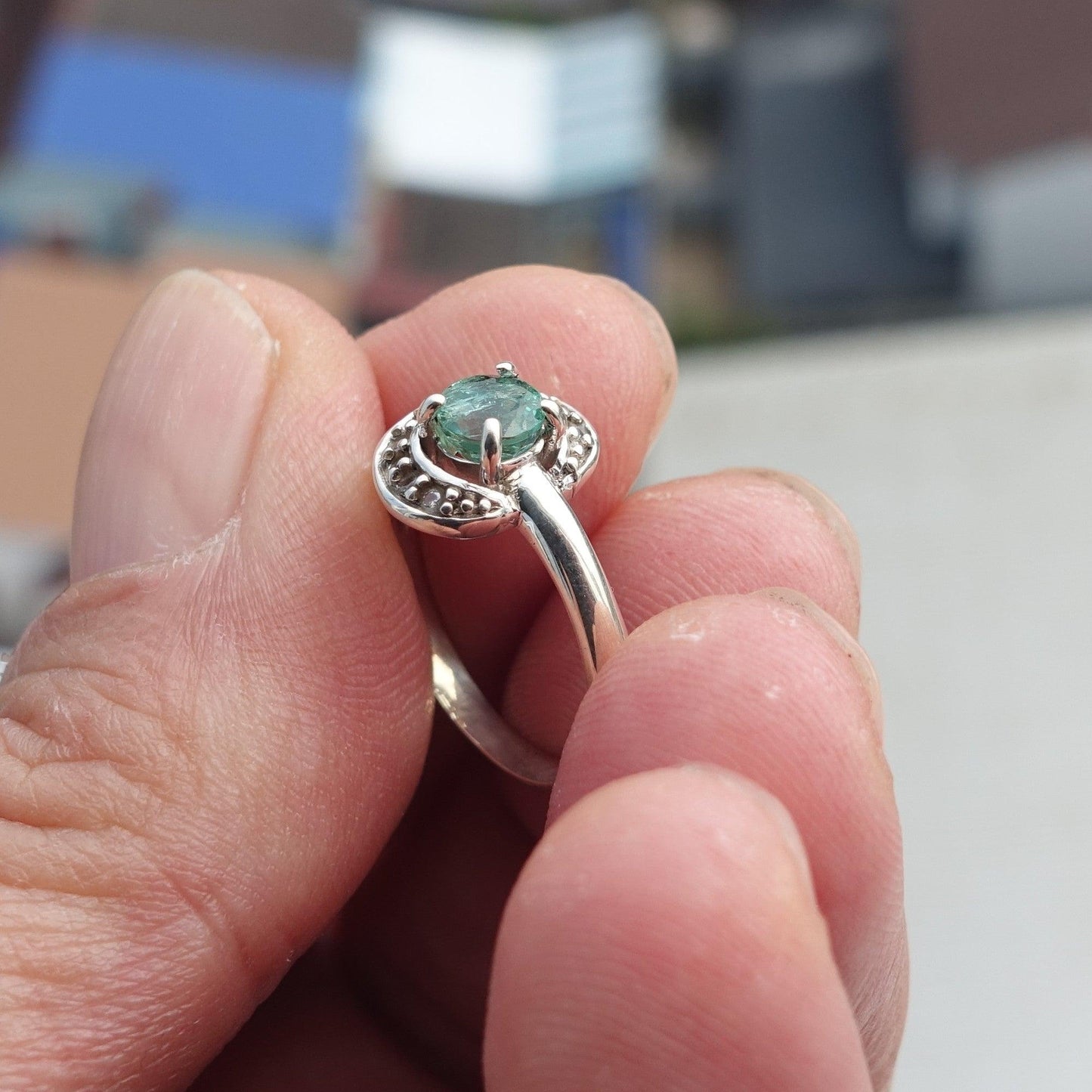 Smaragd-Ring – 925er Silber mit grünem Stein und Zirkonia