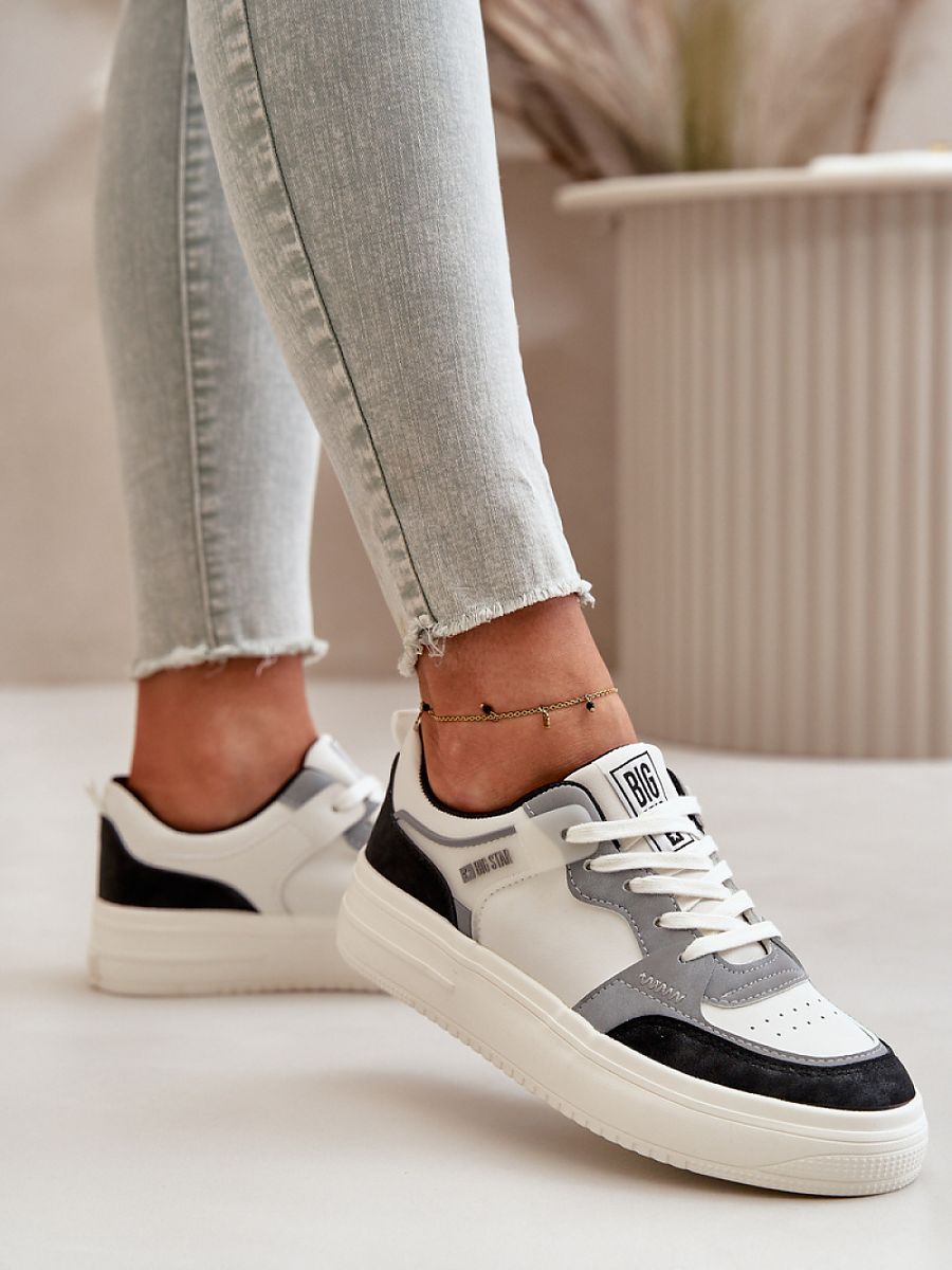 Damen-Sneaker aus Kunstleder mit Plateau