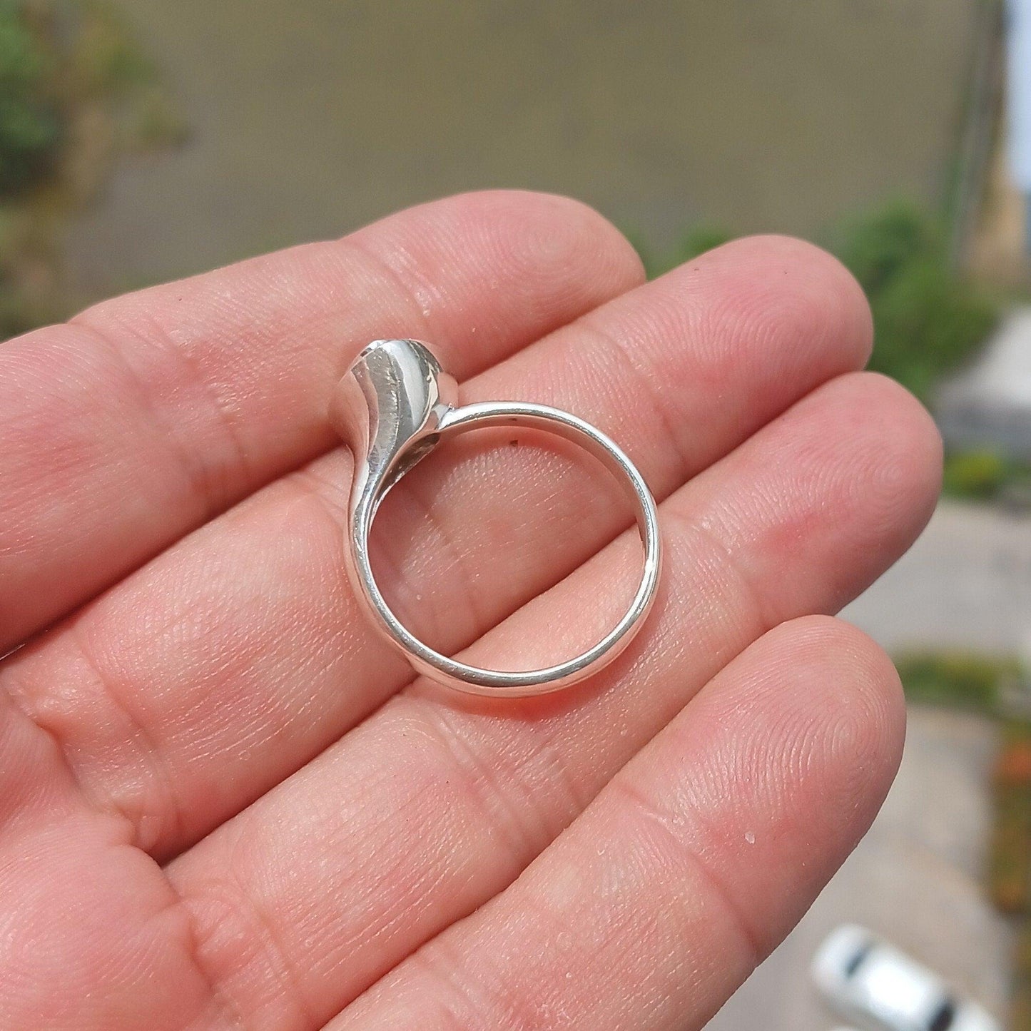 Opalring – 925er Silber mit dreieckigem Opal