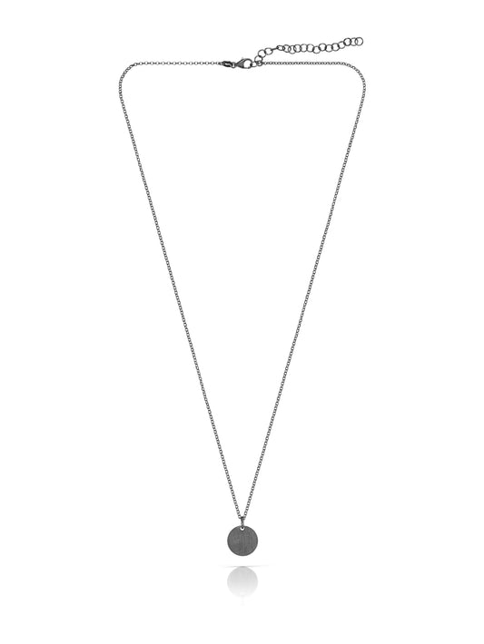 Kettenanhänger Kreis – Schwarzes, rhodiniertes 925er Silber